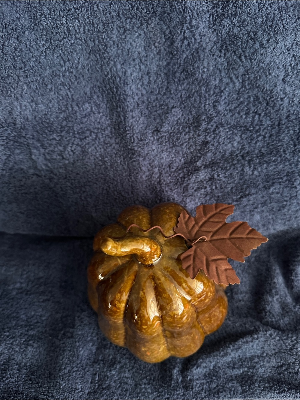Gold Ceramic Pumpkin Holiday Decor - Picture 2 of 5
